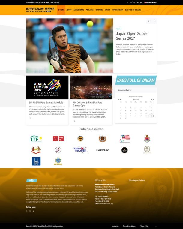 Wheelchair Tennis Malaysia Association Website
